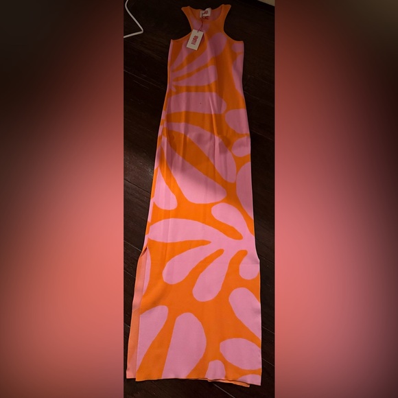 NWT Solid & Striped Knit Sia Maxi Dress – Carnation Pink/Clementine, Size S - Picture 5 of 6